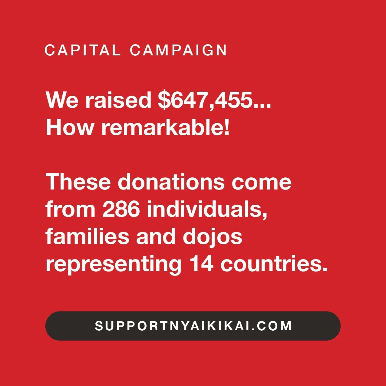 It couldn't happen anywhere else! Thank you all who came together to contribute to our capital campaign. Scroll through to see the stats or go to our website to do a deep dive into who gave. ⁠
⁠
If you want to add your name to the list, it is of cour