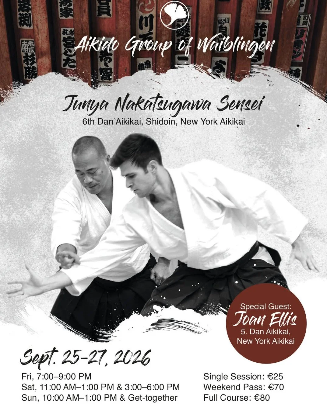 Featuring Junya Nakatsugawa and Joan Ellis in Germany! They go every year for this seminar, hosted by two of our former uchi deshi. Hope to see you there!