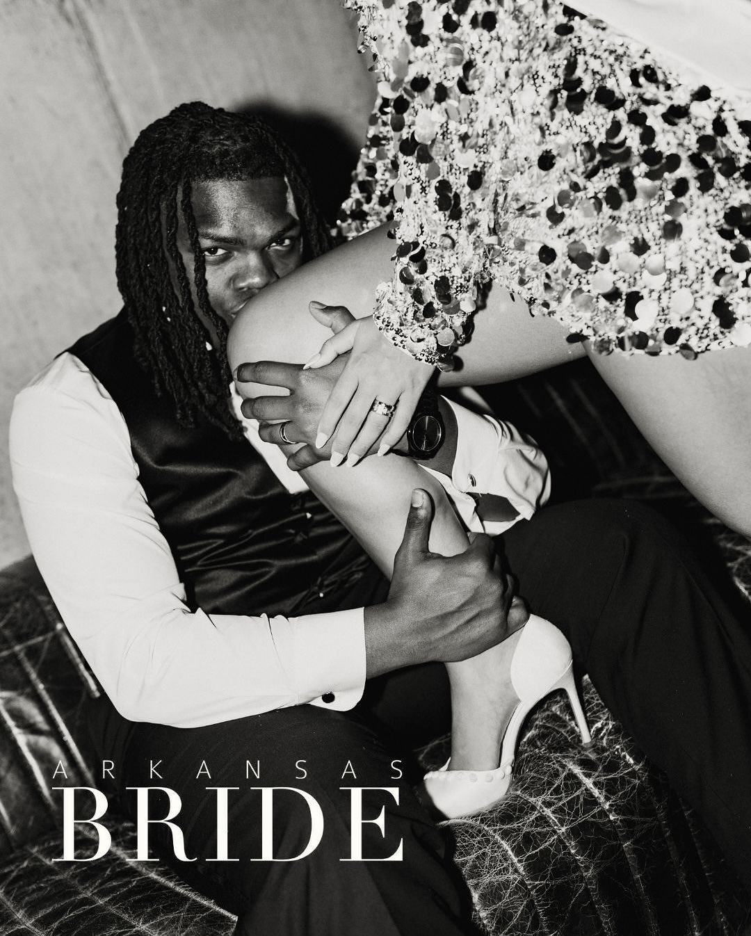 sooooo my best NYE ever made it in @arkansasbride !!! 🪩🤍🍾📸🖤🕊️so thankful it was chosen for the 2025 Fall + Winter edition. there is pretty much no one better than these two!!!! LOVE YALL - the celebration continues!!!!!

dress: @lulusweddings 
