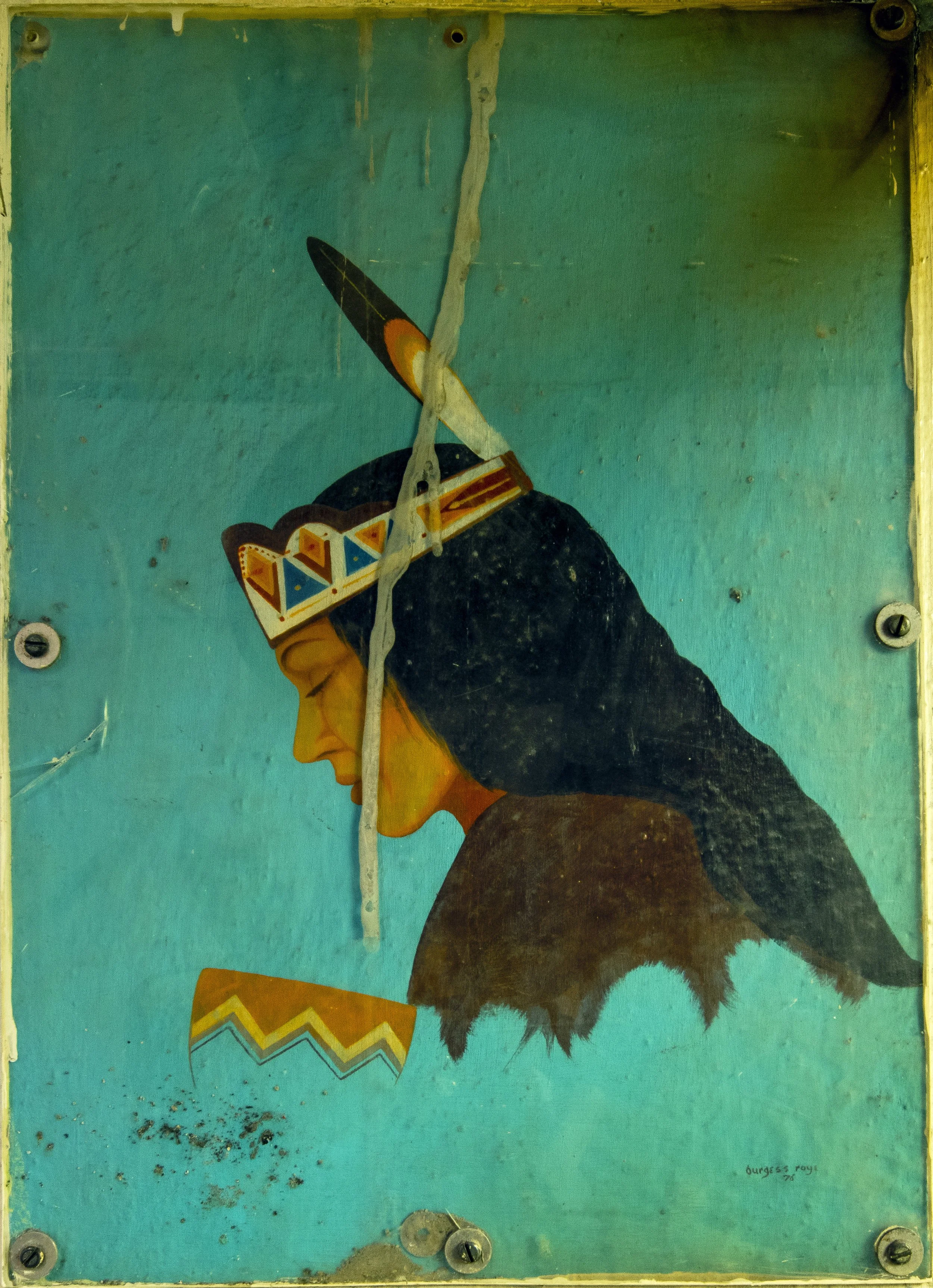 Burgess Roye Jailhouse Art in the abandoned Garfield County, Oklahoma, Jail in Enid Oklahoma.