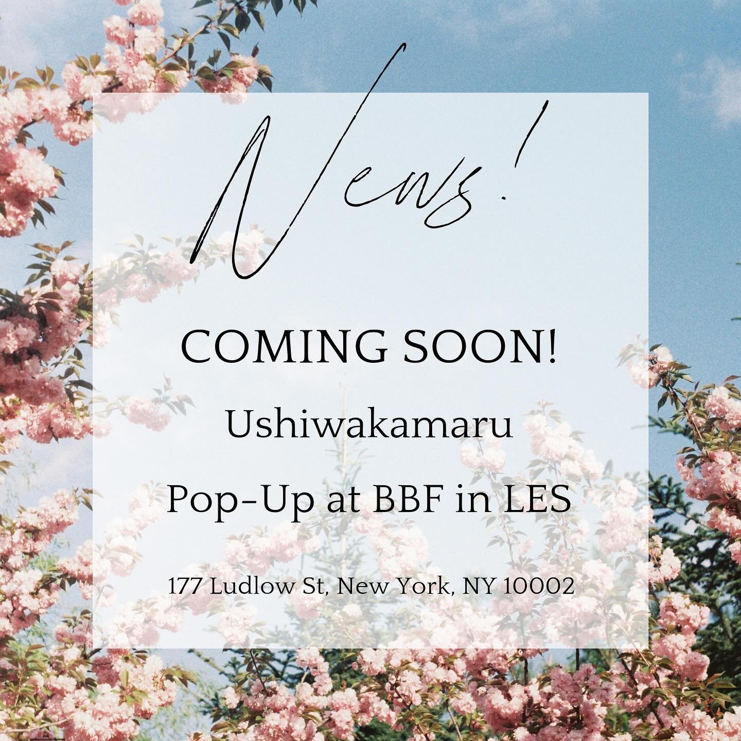 Breaking News! Ushiwakamaru Pop-Up at BBF in LES is coming soon! 

#ushiwakamaru  #sushi #popup #les