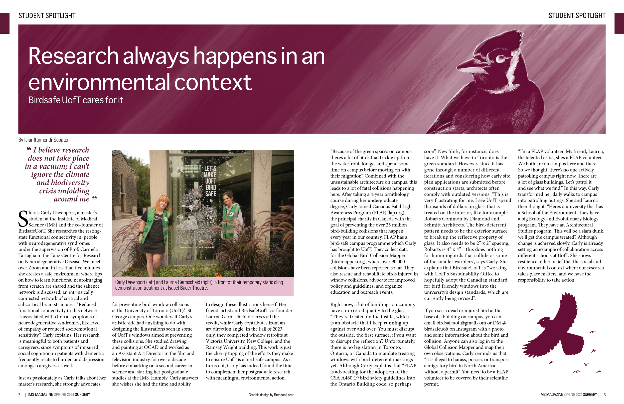 IMG Magazine spread designed and illustrated by Brendan Lazar, Winter 2024 issue.