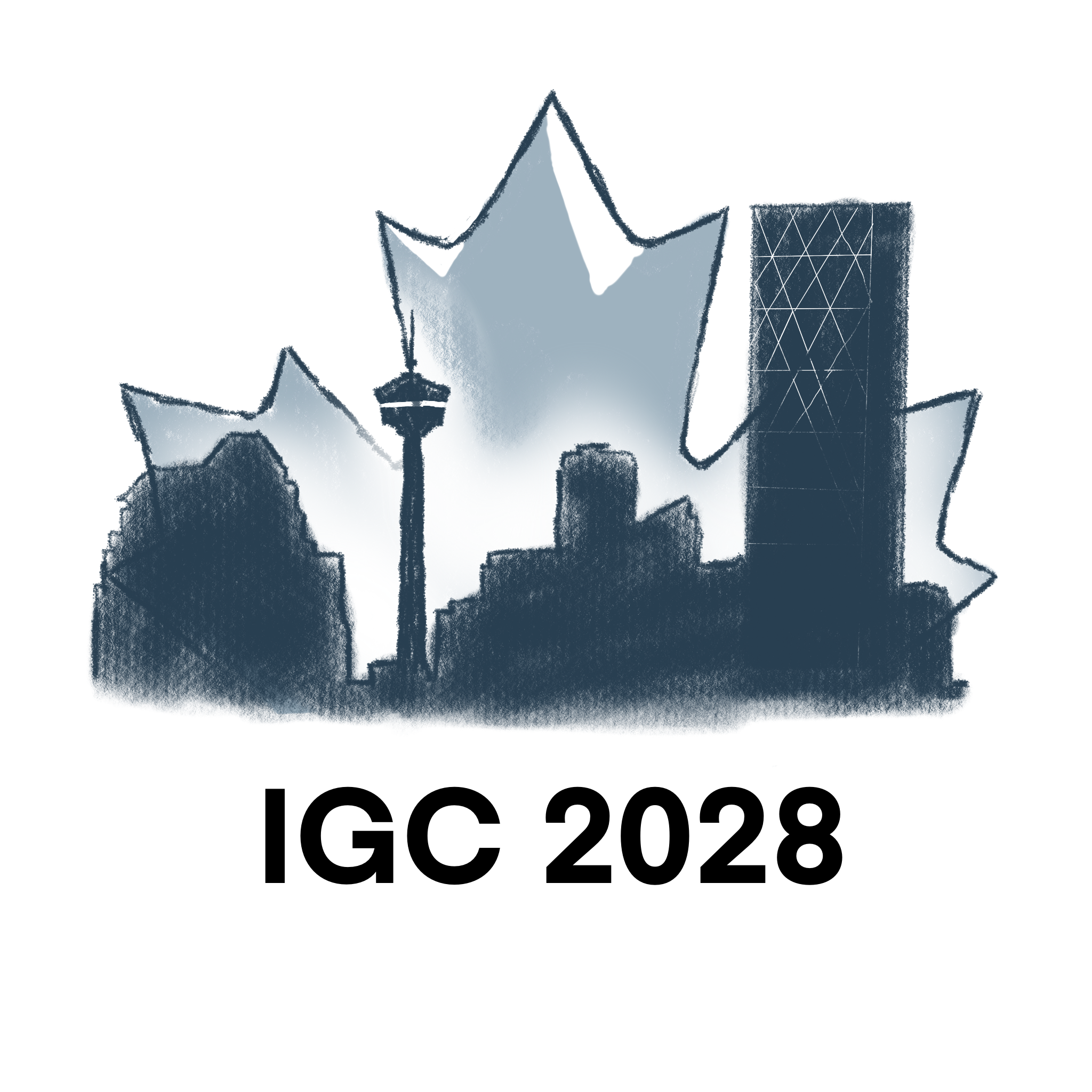 Event logo with a stylized mountain peak and a grid pattern, and the text 'ICC 2028'.