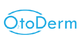Logo of OtoDerm with blue text and circular design elements