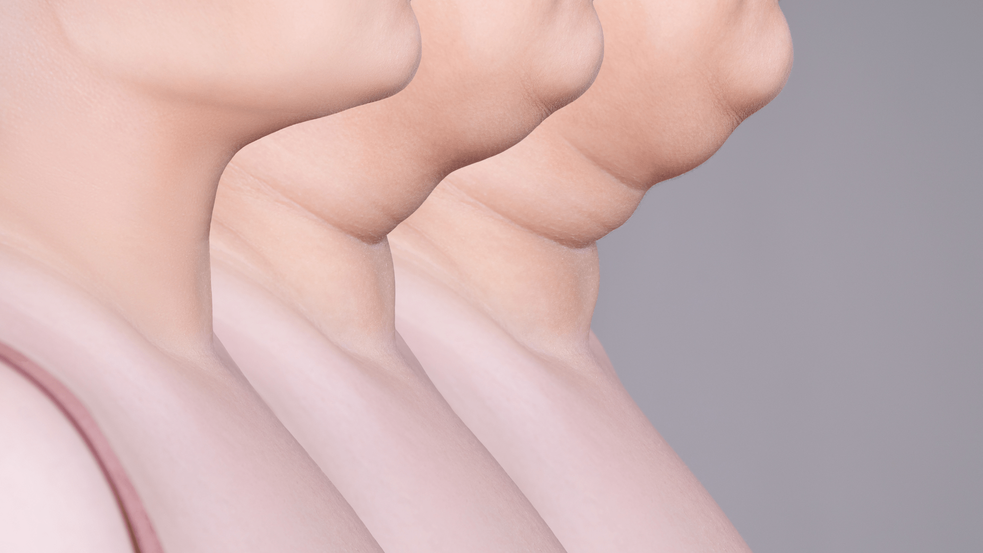 Close-up digital rendering of a human thigh and buttocks, showing smooth skin with subtle shading.