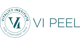 Logo for VI Peel with a circular emblem and the text 'Vally Institute' and 'for Complimentary Skin' around a 'VI' in the center.
