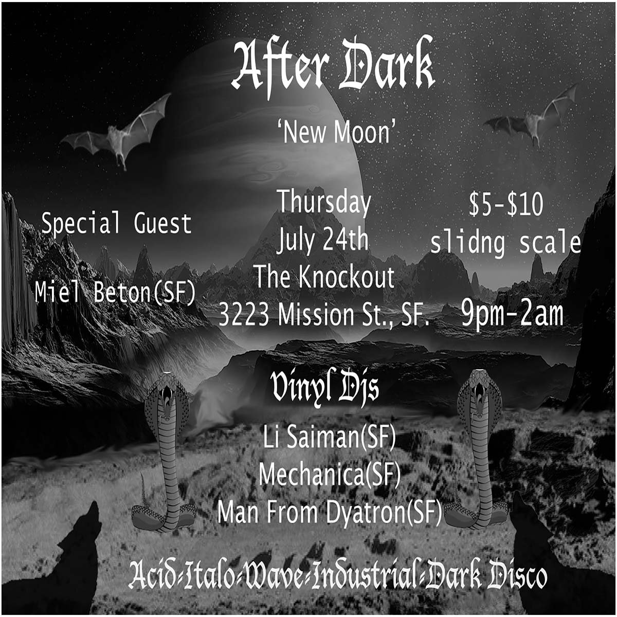 THE ‘AFTER DARK’ INDUSTRIAL DANCE PARTY (9PM - CLOSE)