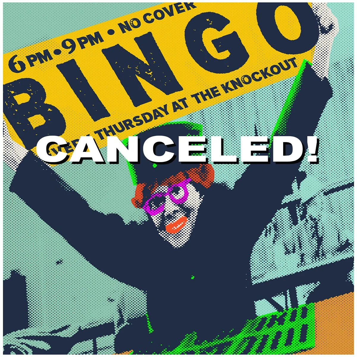 THE WEEKLY FREE BINGO GAME HAPPY HOUR CANCELED!!