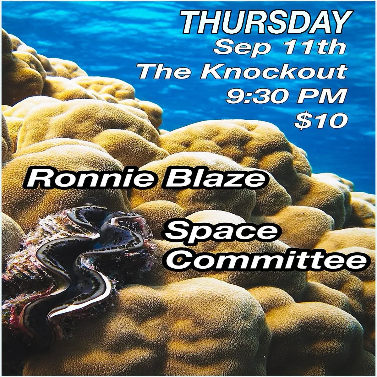 RONNIE BLAZE, SPACE COMMITTEE (9PM - CLOSE)