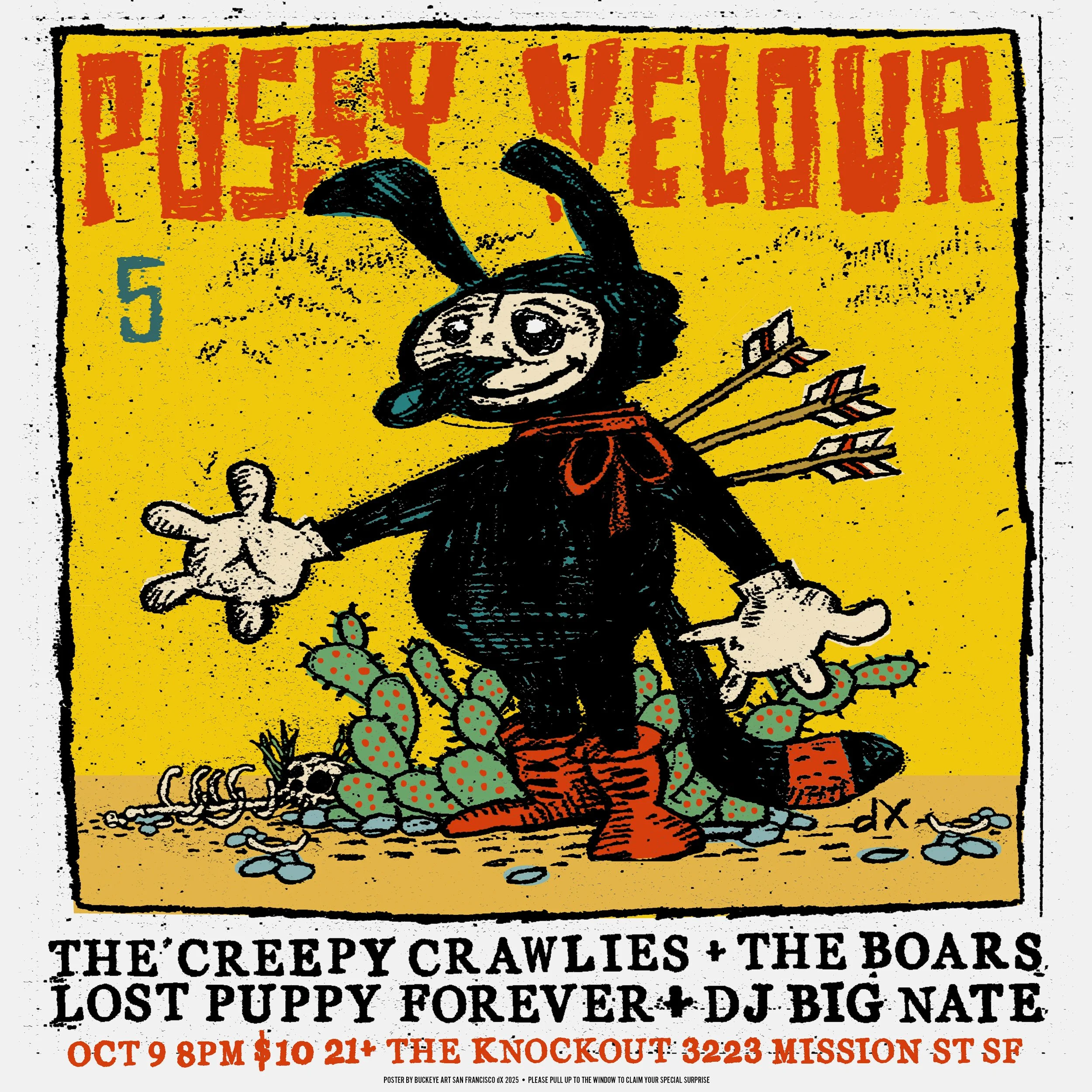 PUSSY VELOUR, THE CREEPY CRAWLIES, THE BOARS, LOST PUPPY FOREVER (8PM - CLOSE)