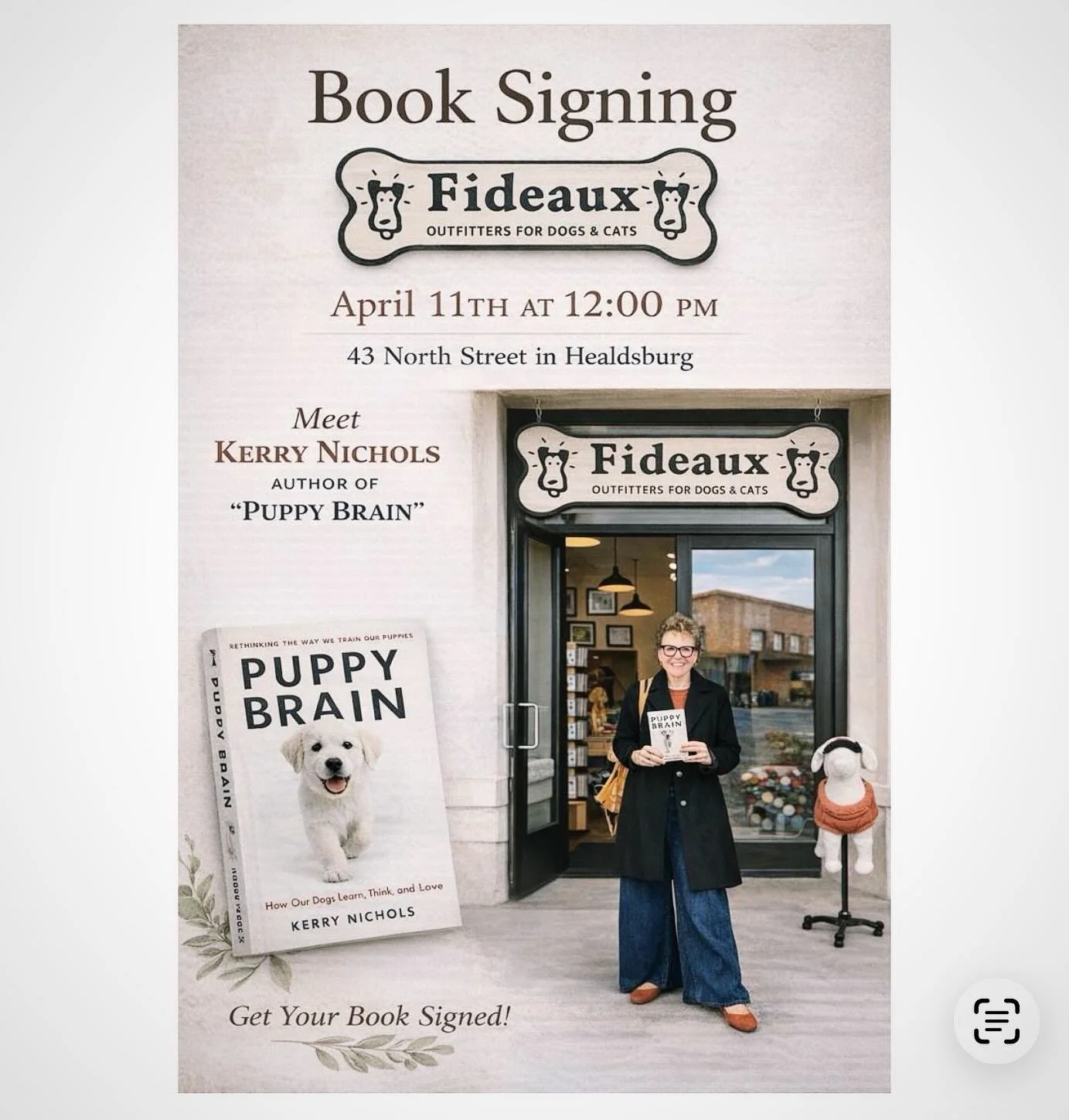 This Saturday Kerry Nichols will be joining us.  Come grab a signed book, meet the author, and shop with us!  She is even going to debut something new and fabulous that will only be available at  Fideaux.  We can&rsquo;t wait to see you all!