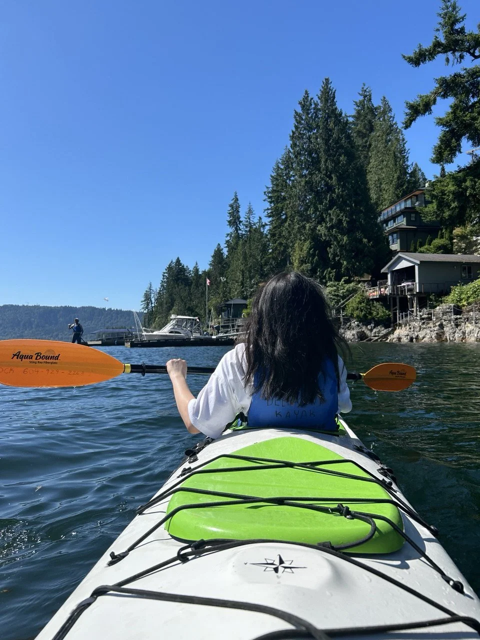Kayaking in Deep Cove, mesmerized by jellyfish