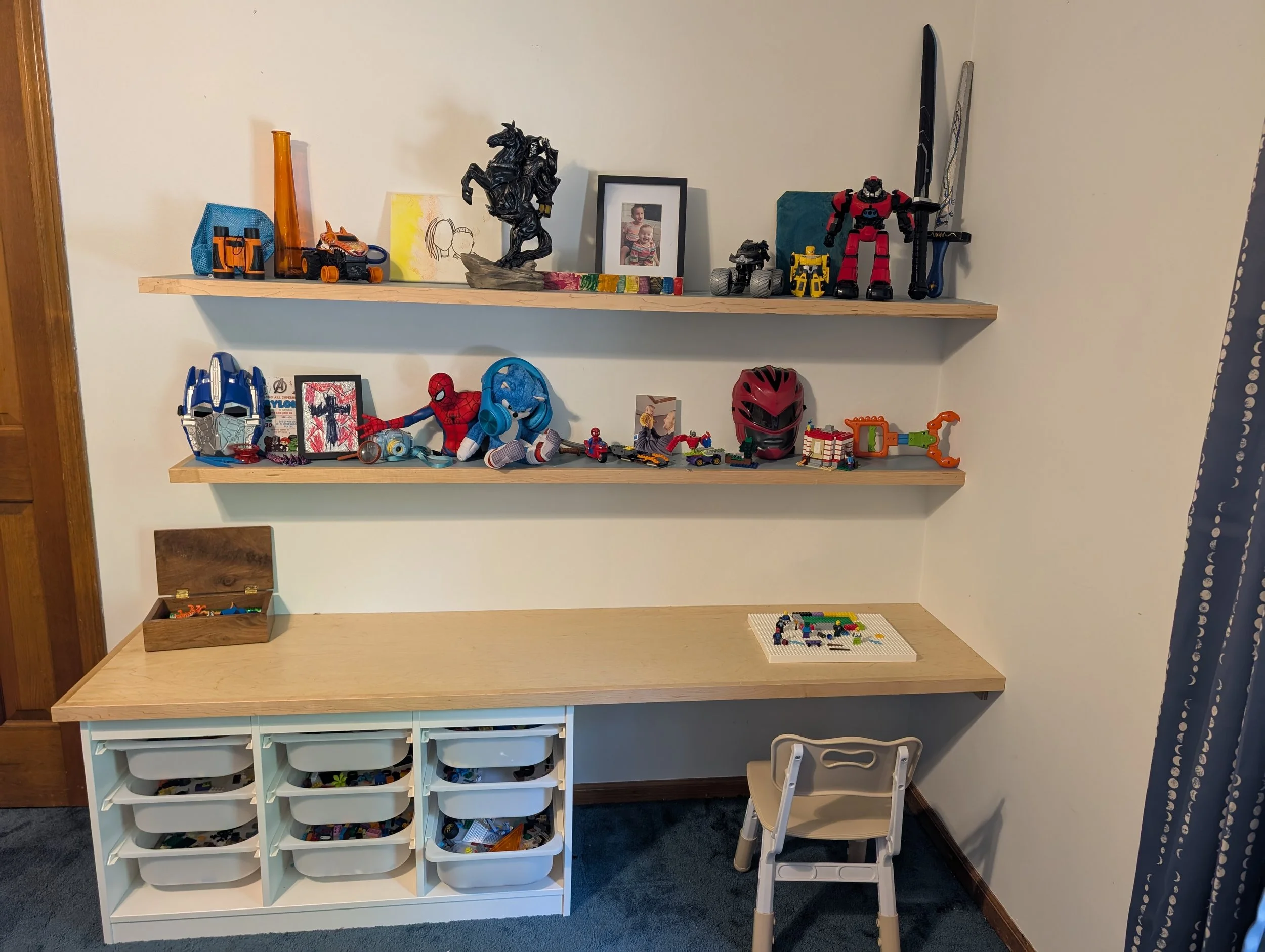 lego desk for children with shelves and storage for toys