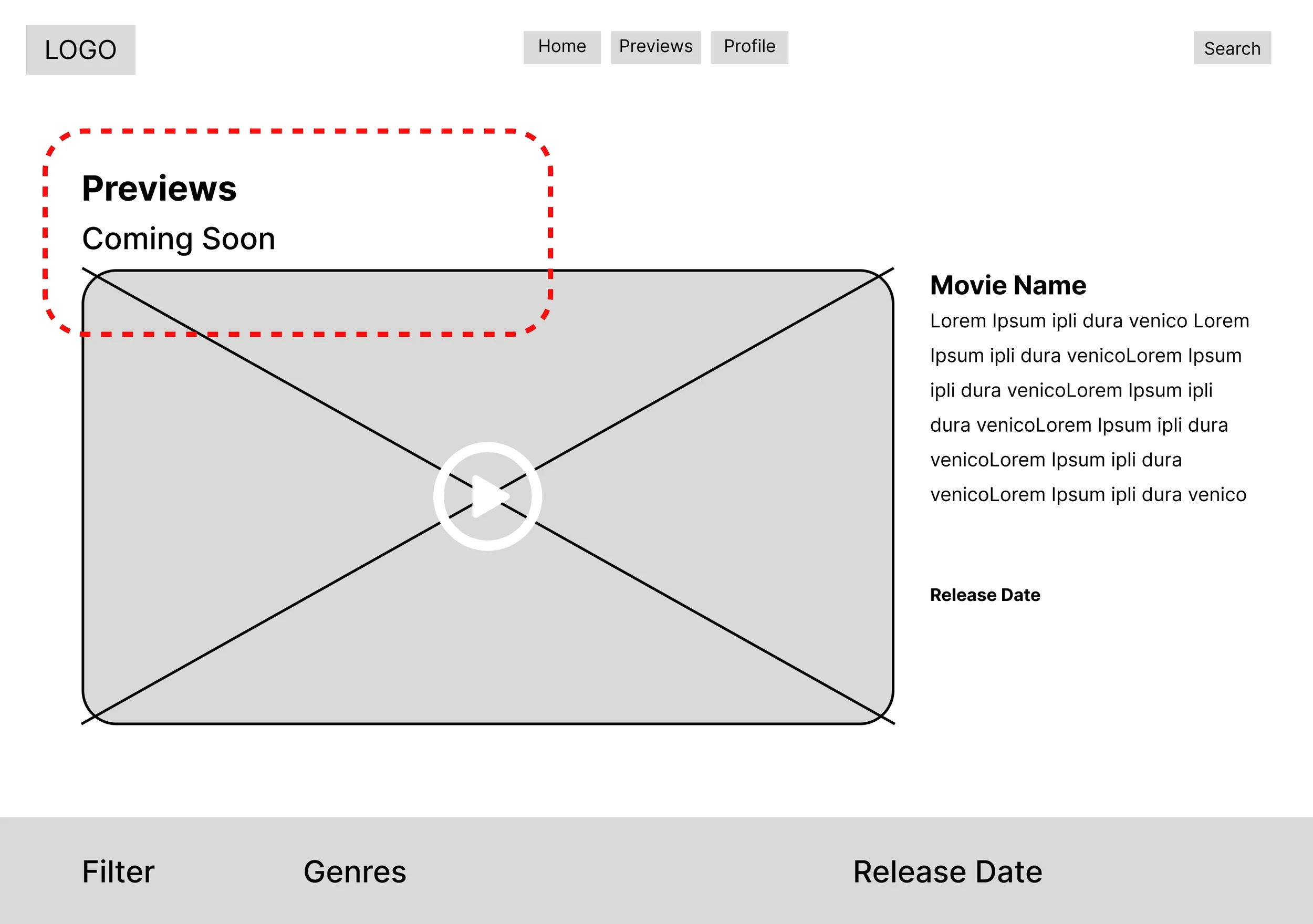 Before refinement: the trailer-library page was labeled “Trailers,” making its purpose unclear alongside trailers on the Home page.