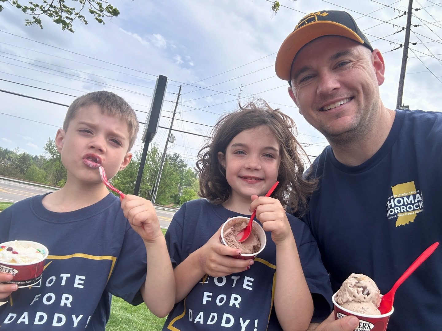 Cooling off with some @brusters_bloomington after an afternoon of knocking on doors and talking to voters (and petting puppies.)