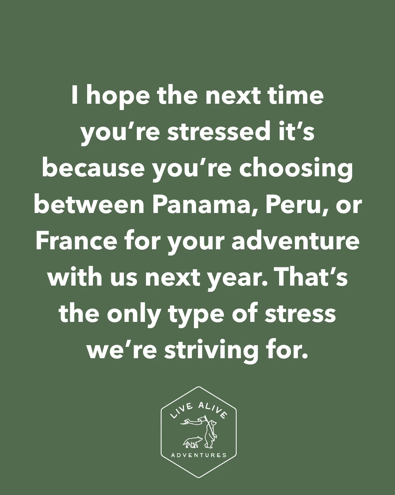 Which trip are you choosing?

🌴 Panama Leadership | Jan 25-31, 2026 (half full)
🦙 Peru | May 9-15, 2026
🥾 TMB | July 12-19, 2026
🏔️ Chamonix | July 20-26, 2026 (3 spots left)