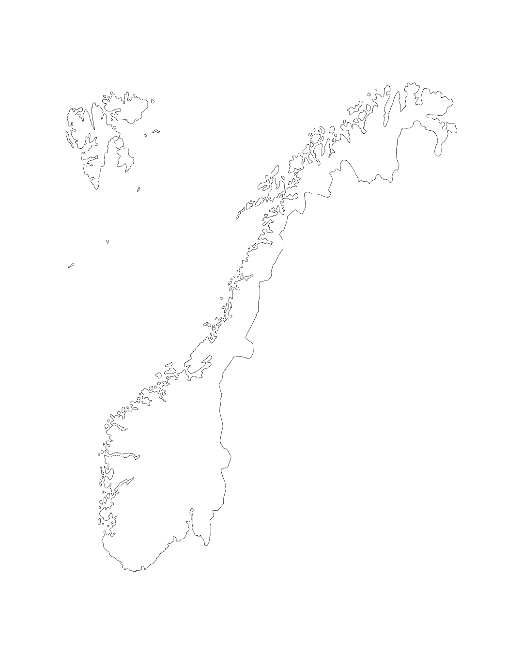 Outline map of Norway