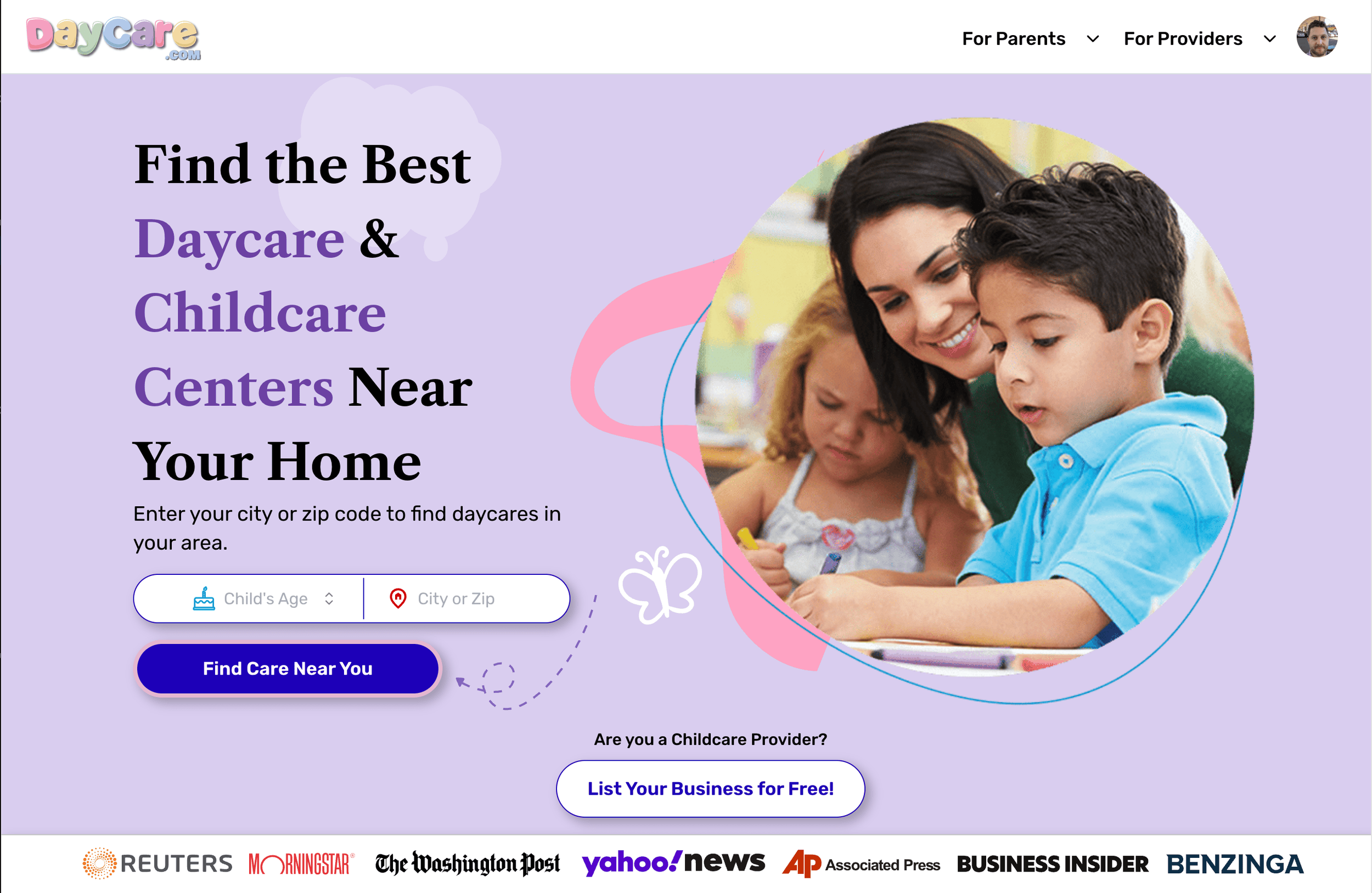 Daycare.com home page