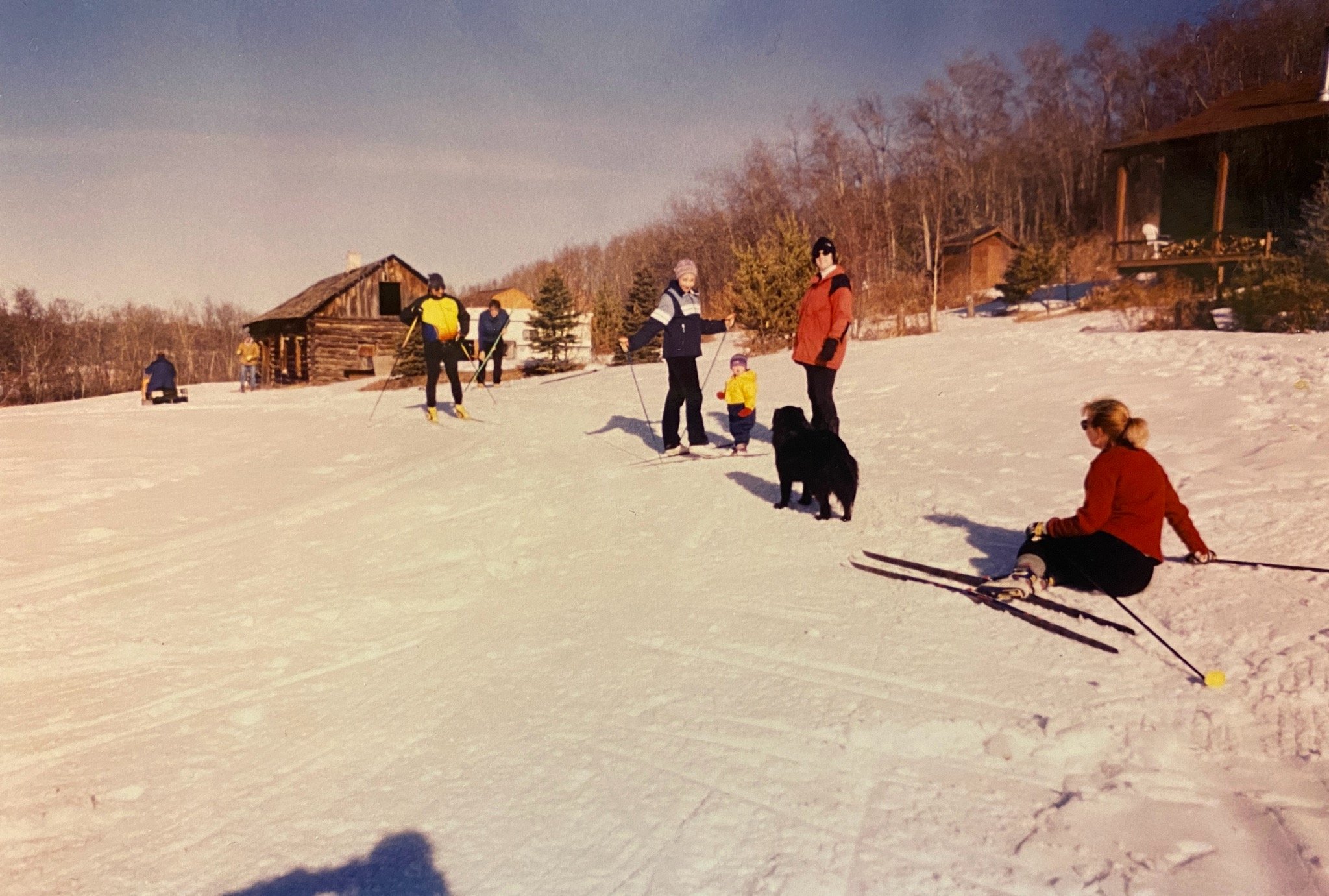 Cross country skiing at Keria's grandparents cabin