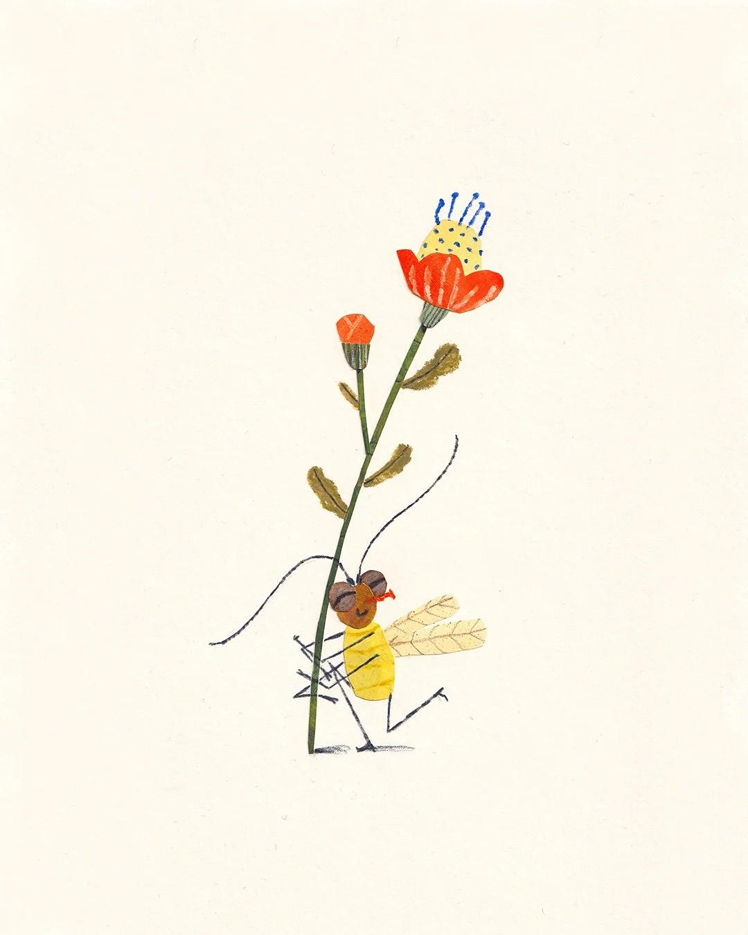 4 &bull; bug gives a hug 🌼 #julybugweek @k0.za 

#illustration #collage #collageart #kidlit #kidlitillustration