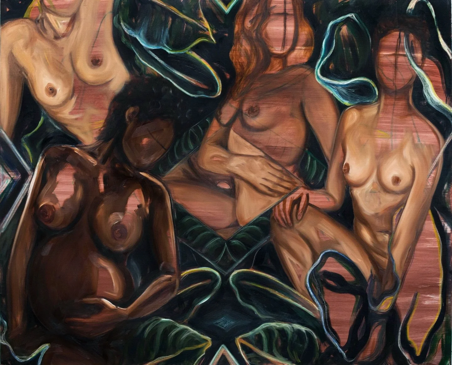 Beautiful Chaos Within, 2022. Acrylic and Oil on Linen, 48 x 60 inches (122 x 152.4 cm) 

Contact @nadermuseum for pricing