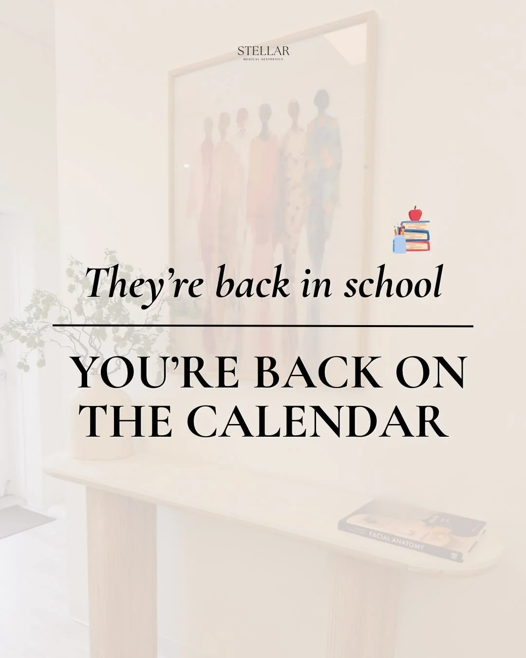 We made it through summer. 😂

They&rsquo;re back to school. You&rsquo;re back on the calendar.

It&rsquo;s your turn 🤍
