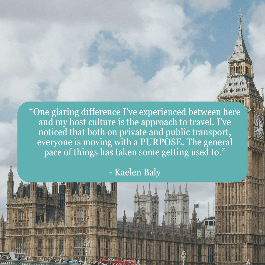 Student Spotlight: Kaelen Baly in England