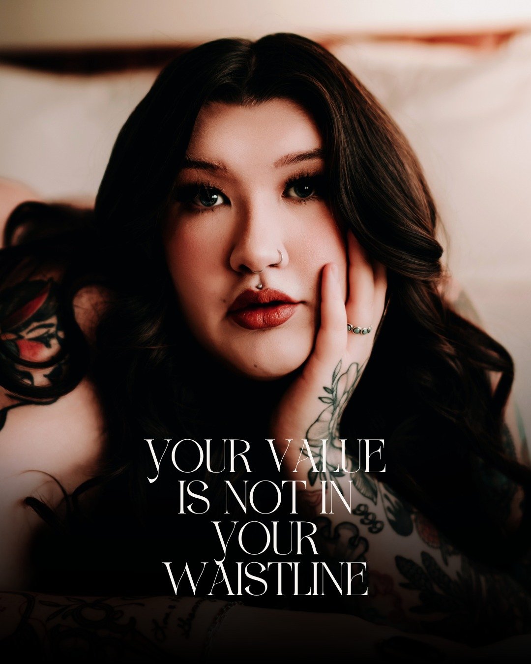 Your Value Is Not in Your Waistline.
Read that again. And again. And again. 
Can you remember the first time your mind started telling you you weren't enough because of how your body looked? Where did that voice come from? I'm sad (but also happy) to