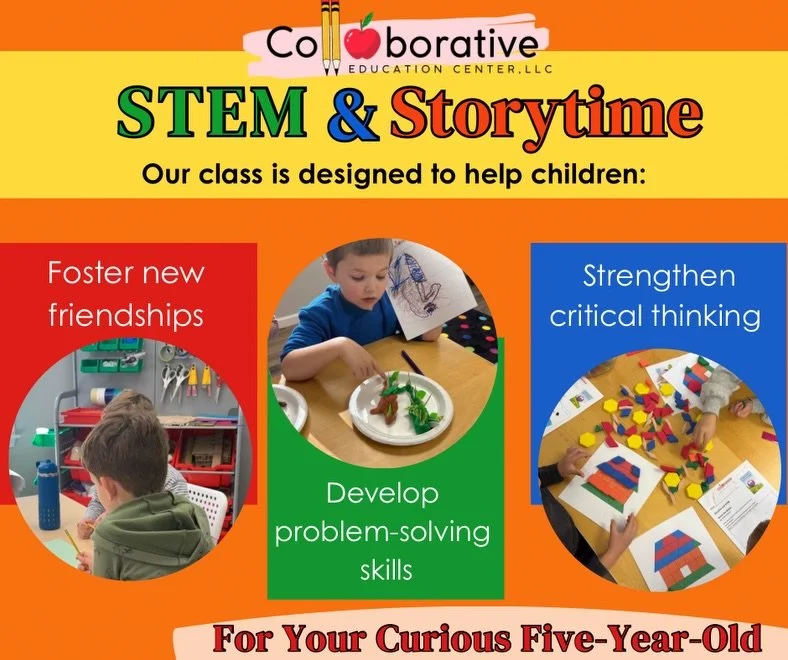 STEM &amp; Storytime

Homeschool Enrichment for Kindergarten Students

Looking for a meaningful learning experience to complement your homeschool routine?

Our STEM &amp; Storytime class is designed specifically for homeschooled kindergarten students