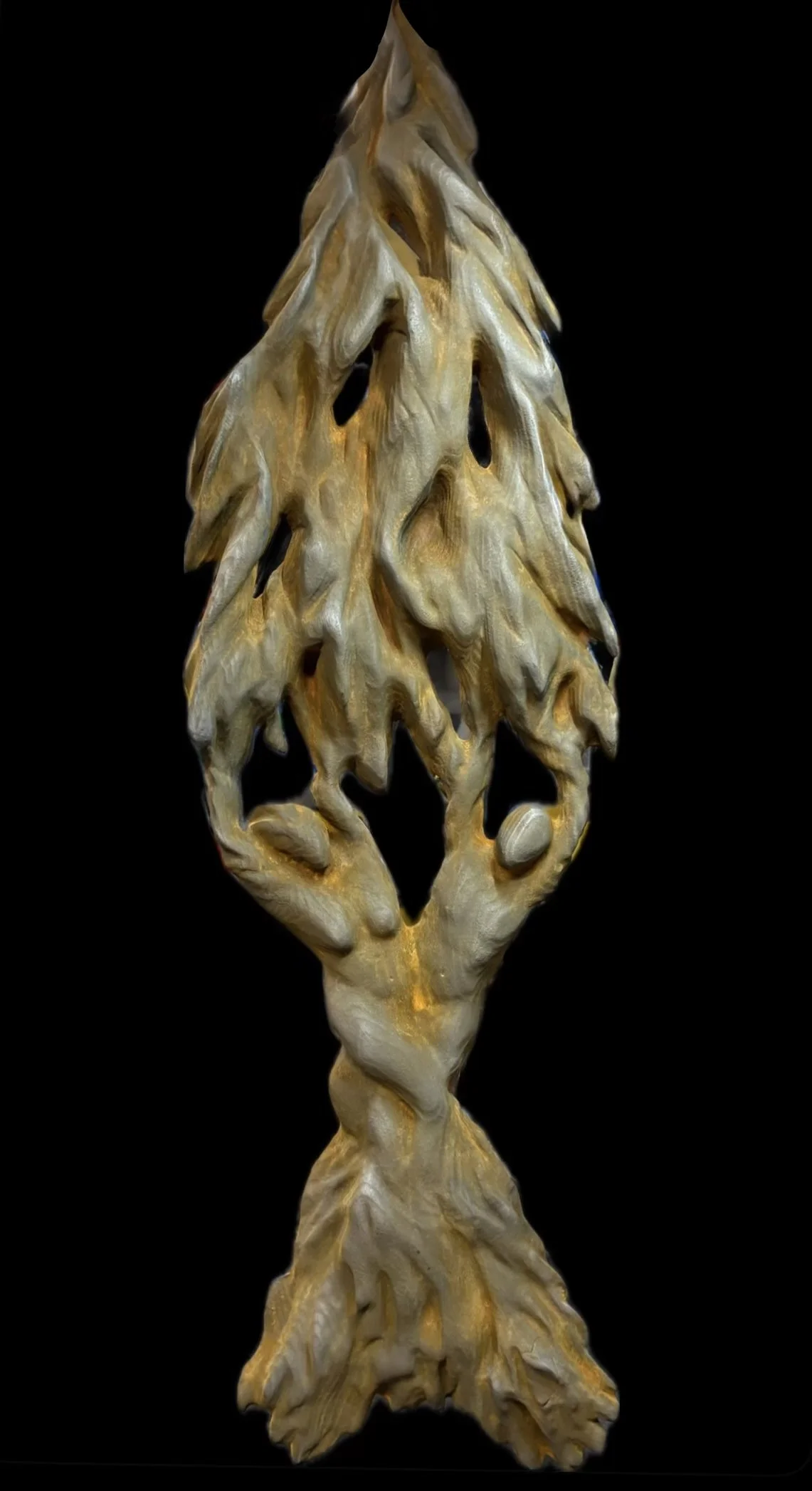 Bound by Nature, 2026.  White Pine, iron/rust coating — 42 x 12 in, The Lucy Clark Gallery.