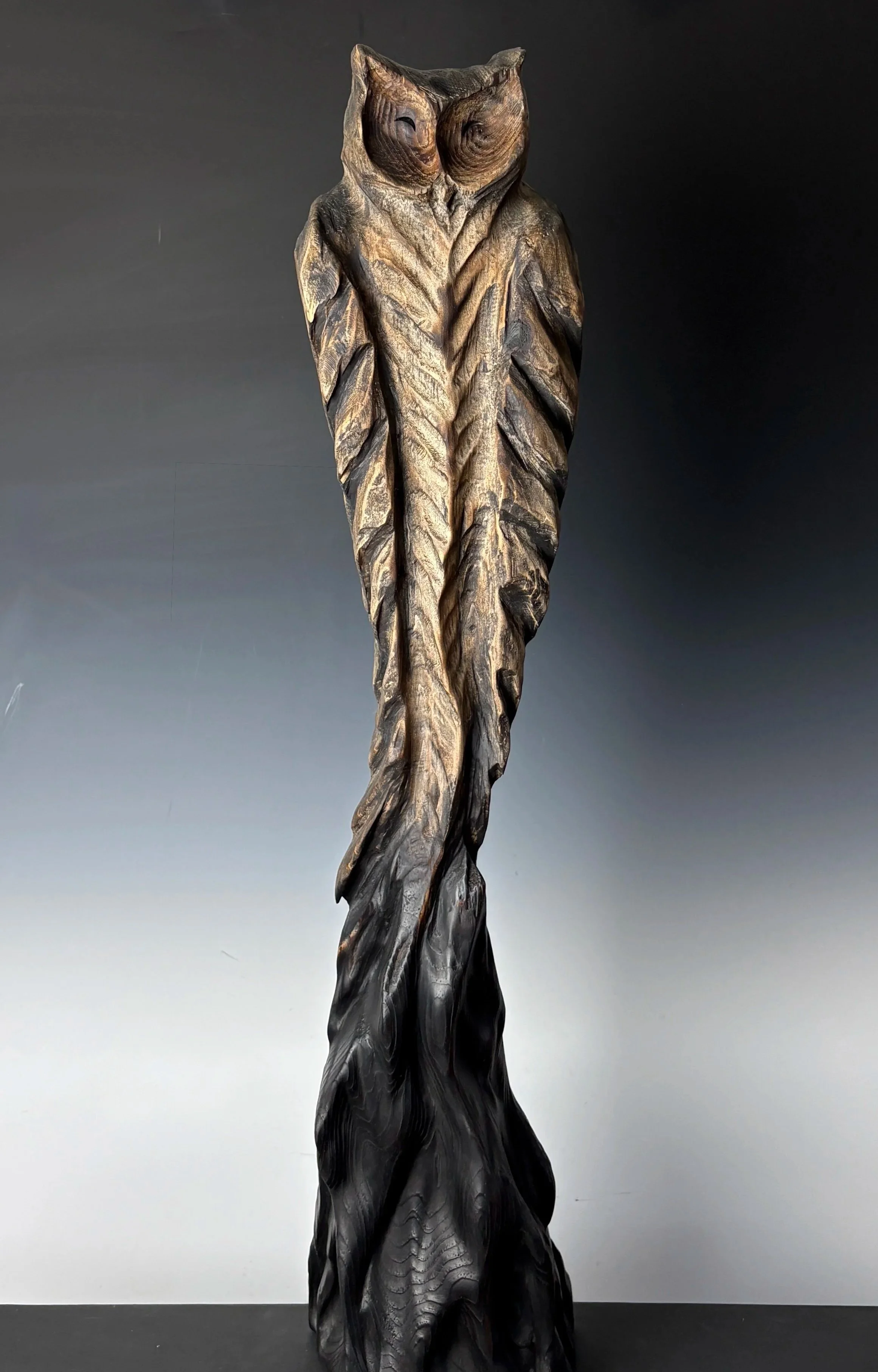 Twilight Sentinel (Sentinel VIII), 2025. White Pine, graphite —  28 x 6 in. Private Collection