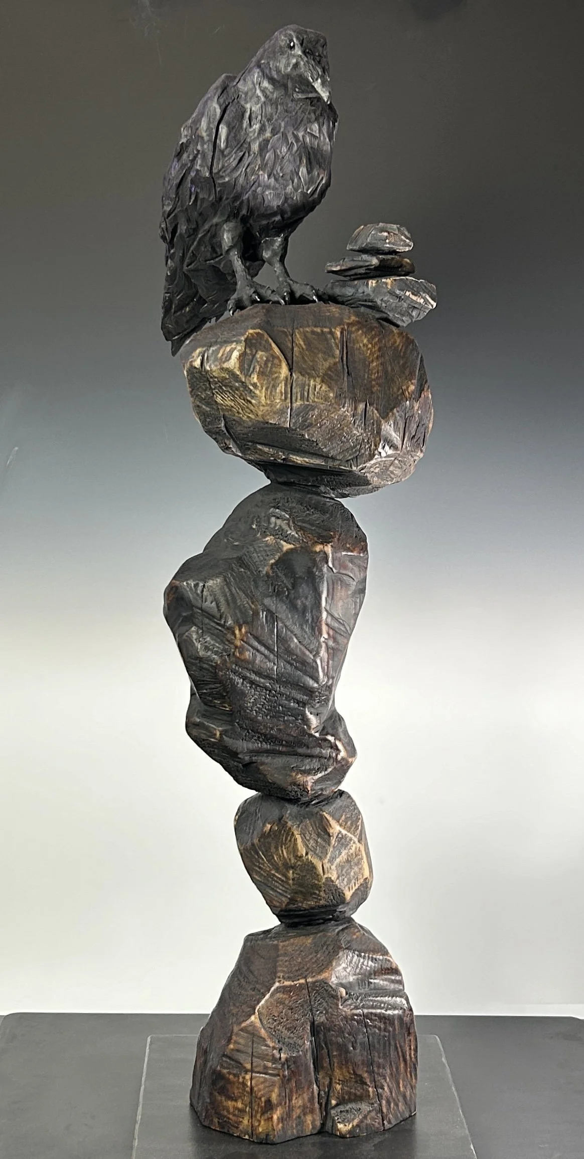 The Watcher, 2023. Hemlock, White Pine — 36 x 11 in. Private Collection