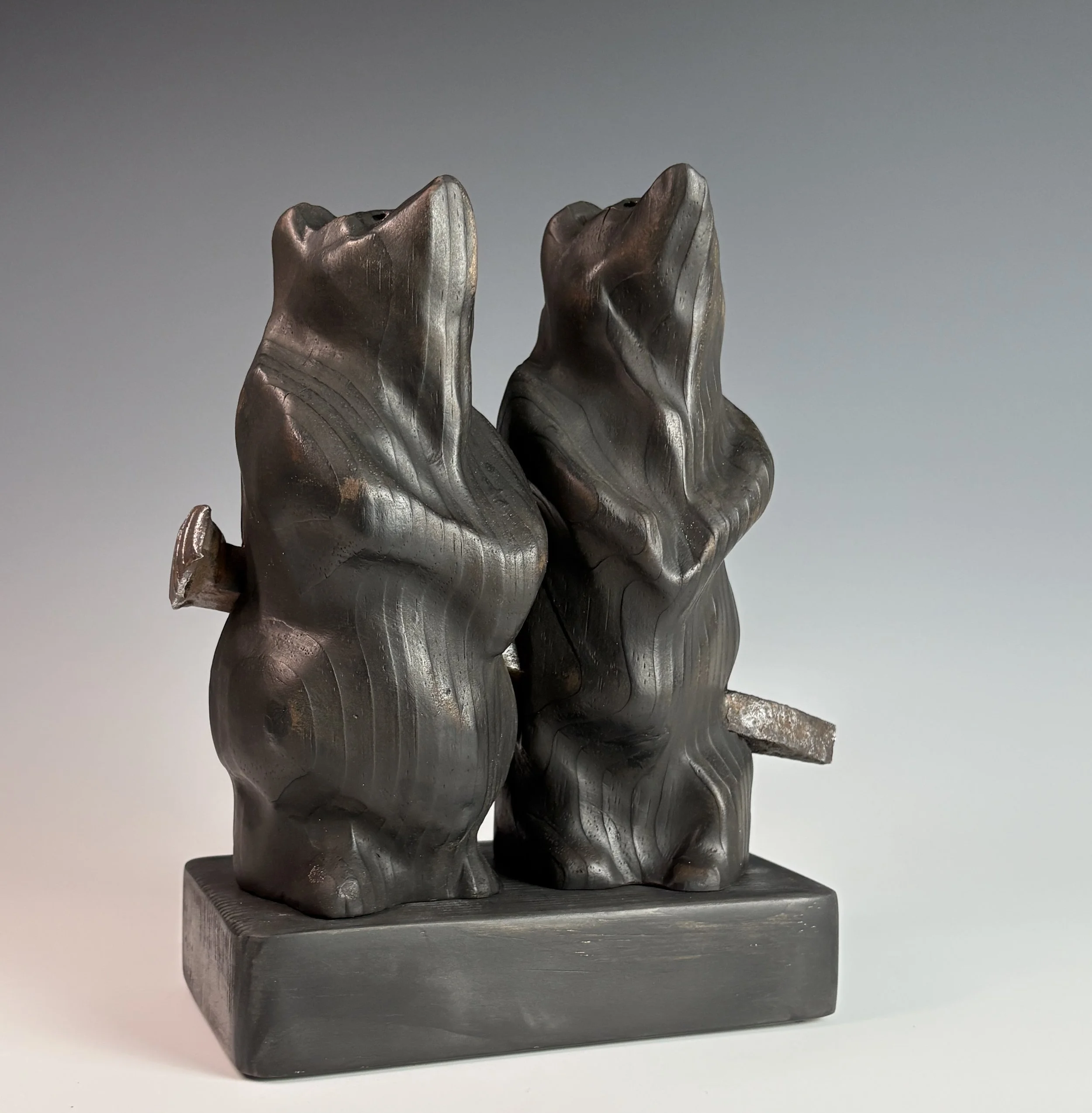 Connected, 2025. White Pine & RR spike — 11 x 9 in