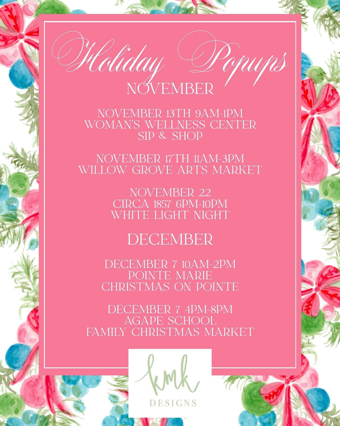 Mark your calendars! 🗓️ 🎄 
I can&rsquo;t wait to see all of your beautiful faces! We&rsquo;ll have everything from party cups and calendars to stationery!