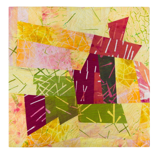 Calling All Angels 31"h x 31"w $1800 Hand printed, machine quilted