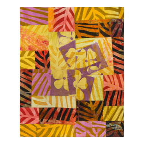 Desert Reflections 47"h x 37"w $3000 Hand printed, machine quilted