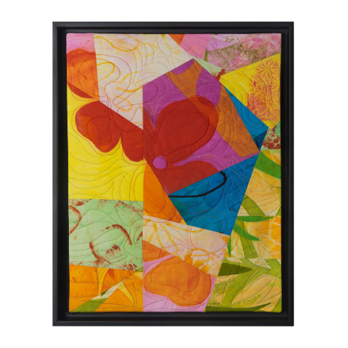 Sunny Days 2 20"h x 16"w $640 Hand printed, machine quilted Black frame