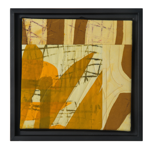 Skin to Skin 9"h x 9"w $180 Hand printed, machine quilted Black frame