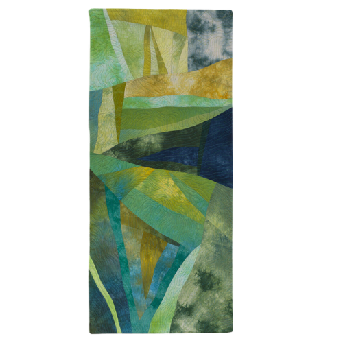 Down by the River 50"h x 22"w $2200 Hand dyed, machine quilted