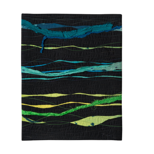 Waves III 21"h x 17"w $650 Fabric, Dye, Thread