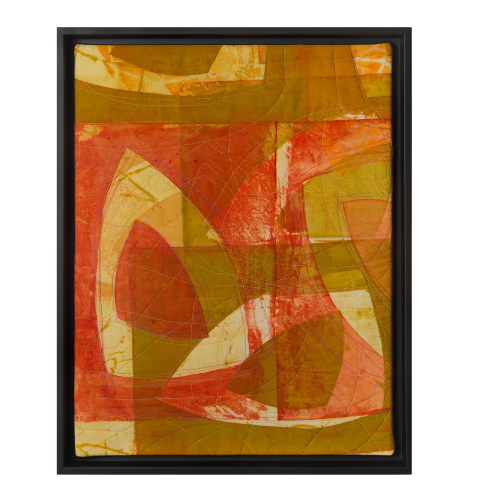 Breaking Camp 4 20"h x 16"w $640 Hand printed, machine quilted Black frame