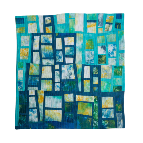 Water Under the Bridge 34"h x 32"w $2000 Fabric, Dye, Thread