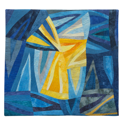 Be on my Side, I'll be on Your Side 40"h x 37"w $2960 Hand dyed, machine quilted