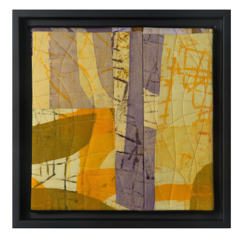Skin to Skin 3 9"h x 9"w $180 Hand printed, machine quilted Black frame