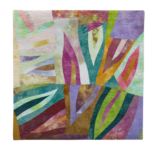 Mystical Morning 38"h x 36"w $2300 Hand dyed, machine quilted