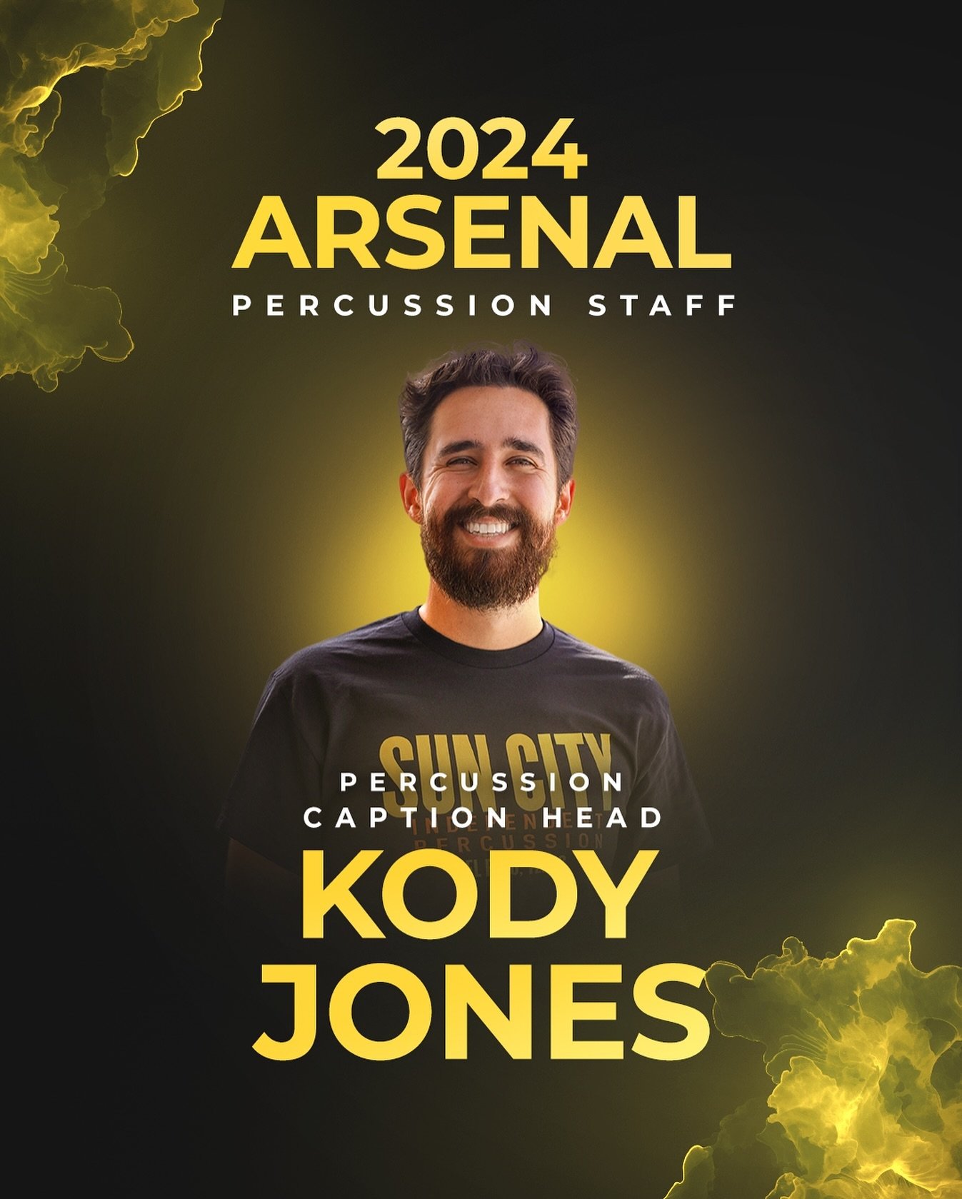 Presenting our 2024 Arsenal Percussion Caption Head, Kody Jones!

Kody Wayne Jones is currently the Percussion Teaching Assistant at the University of Texas at El Paso where he runs the drum line under the direction of Dr. Andrew P. Smith. At UTEP, h