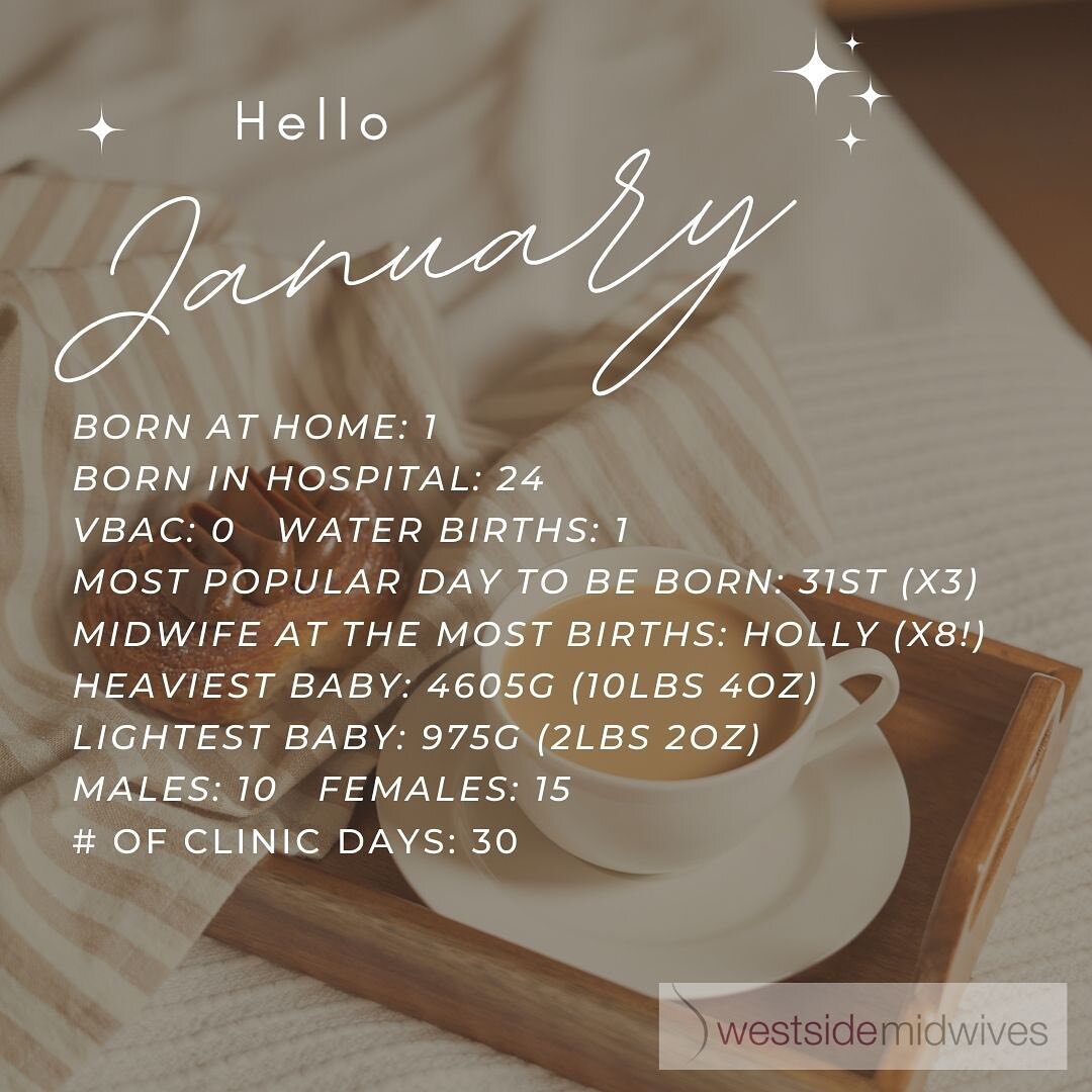 Welcome to our January babies! The few days of heavy snow we had didn&rsquo;t stop us from making it to a home birth, several hospital births and many postpartum home check ups! Thanks to all our clients who factored in extra travel time to arrive pr