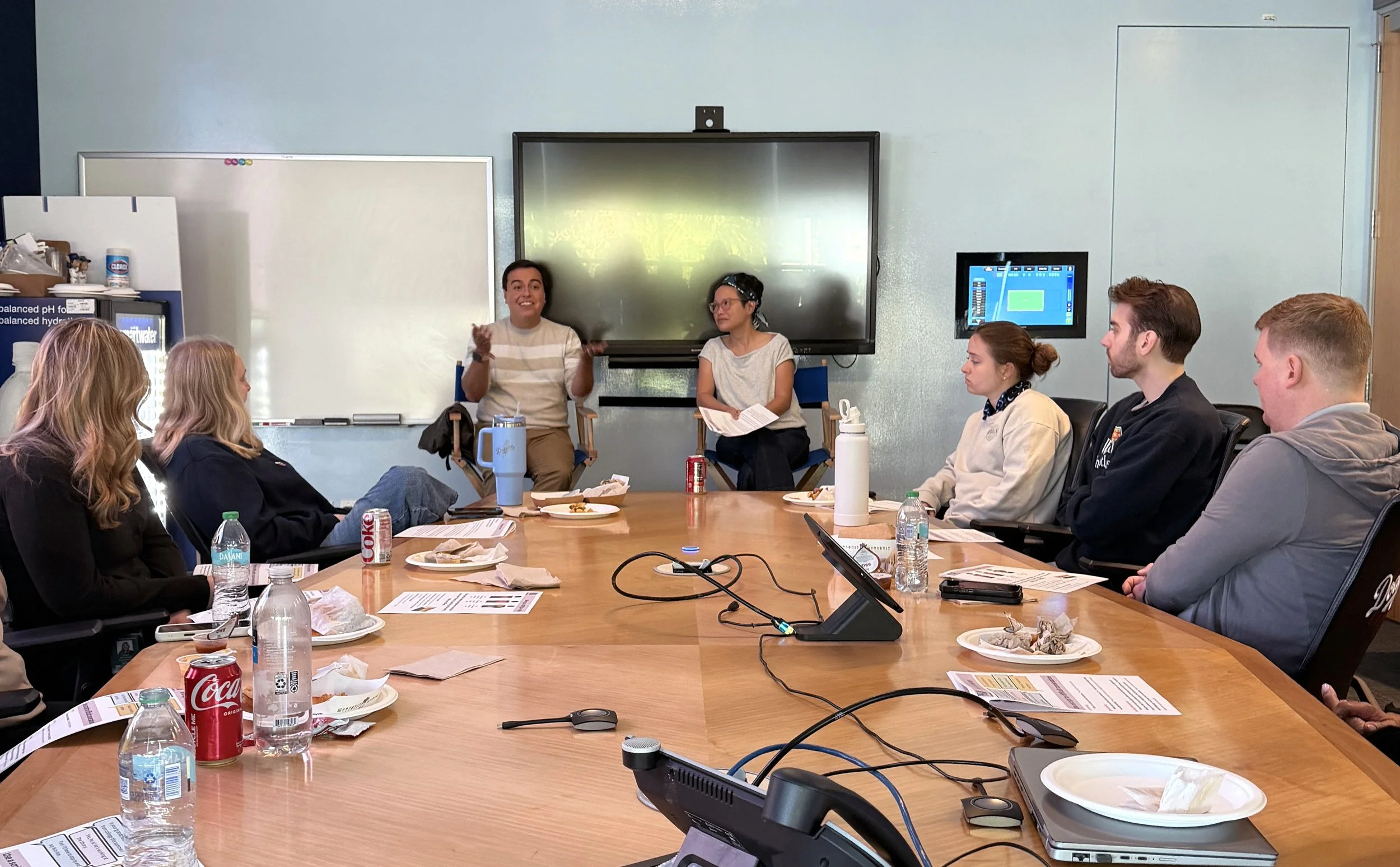 PFLAG Los Angeles Speaker’s Bureau speaking with Dodgers Pride BRG during a Lunch & Learn on LGBTQIA2S+ allyship.