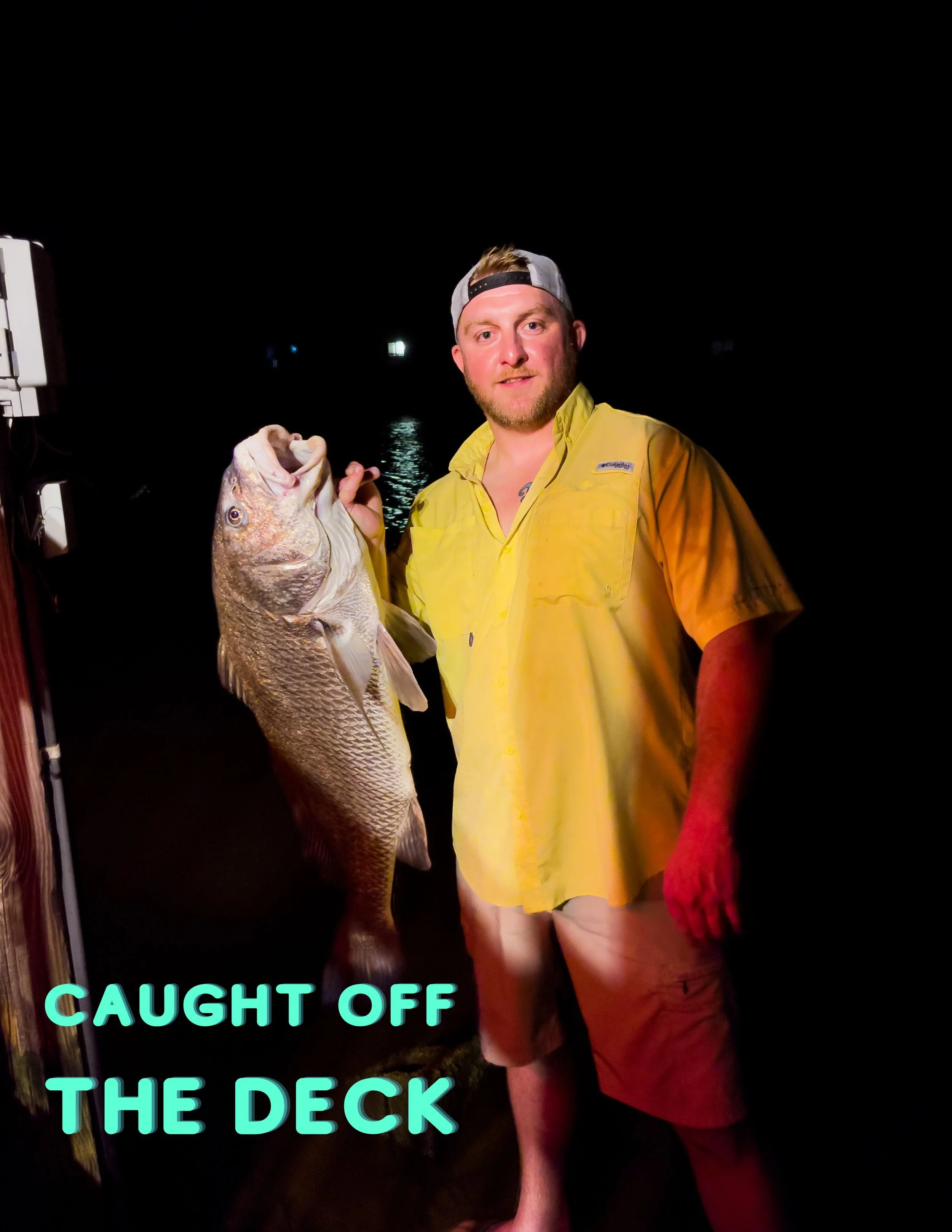 Black Drum Fish caught right off the back deck of the house