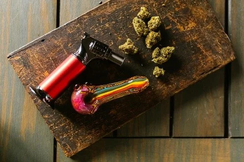 glass-rainbow-marijuana-pipe-torch-and-large-flower-nuggets.jpg